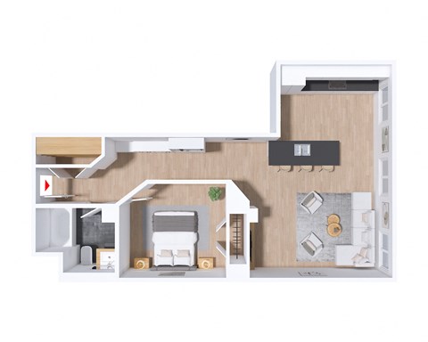 bedroom floor plan an in 1 bed 1 bath
